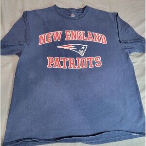 NFL New England Patriots NFL Majestic T-Shirt Blue XL Graphic Tee